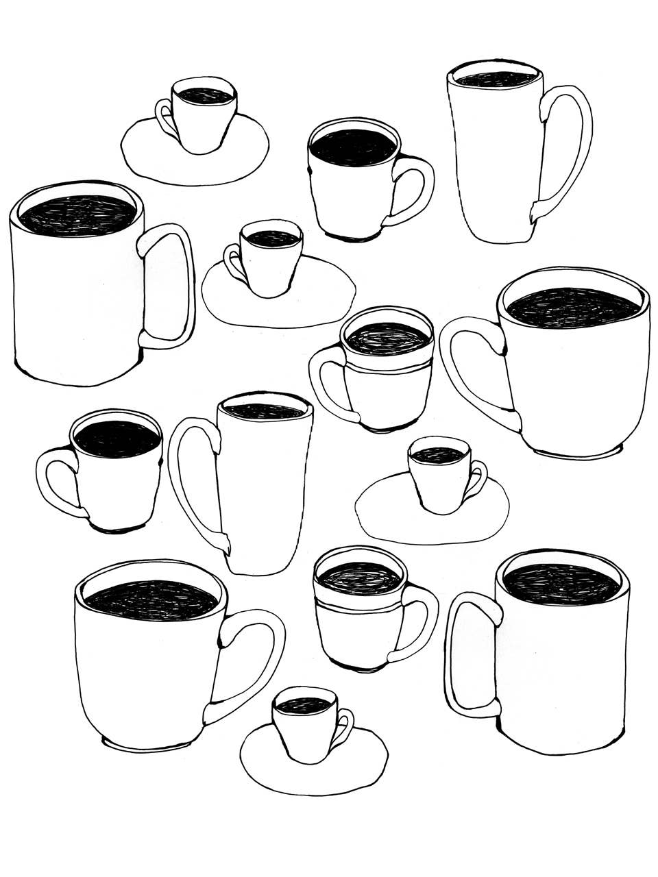 Supermaggie @ Faire - Coffee Cups Maisie Heavyweight Muscle Tee: Off White / Md