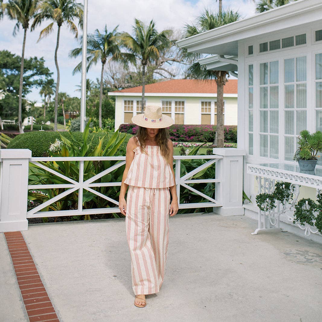Sunshine Tienda - Cherry Pinstripe Daphne Top: XS