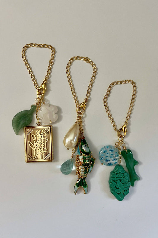 Sandrine France Studio - Bag Charms: Green fish