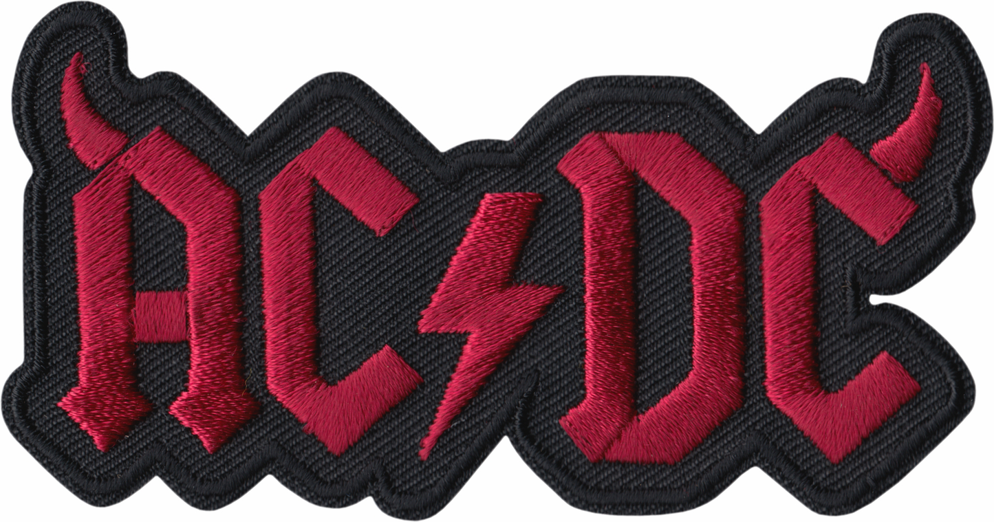 Square Deal Recordings & Supplies - Patch - AC/DC - Red Horned Logo - Heavy Metal Music Band