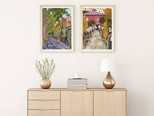 El Baker Art - Vintage Ghost Flower Garden Print: 11×14