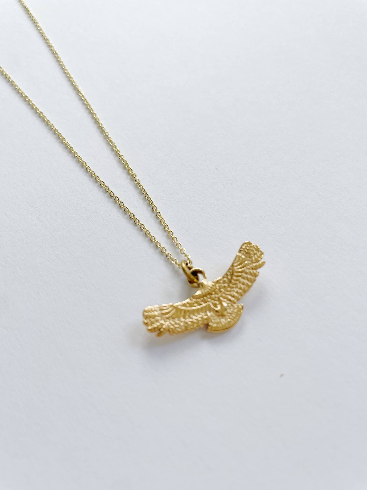 GeoMetricGem - Eagle Wings Necklace ~ Gold Plated Stainless Steel