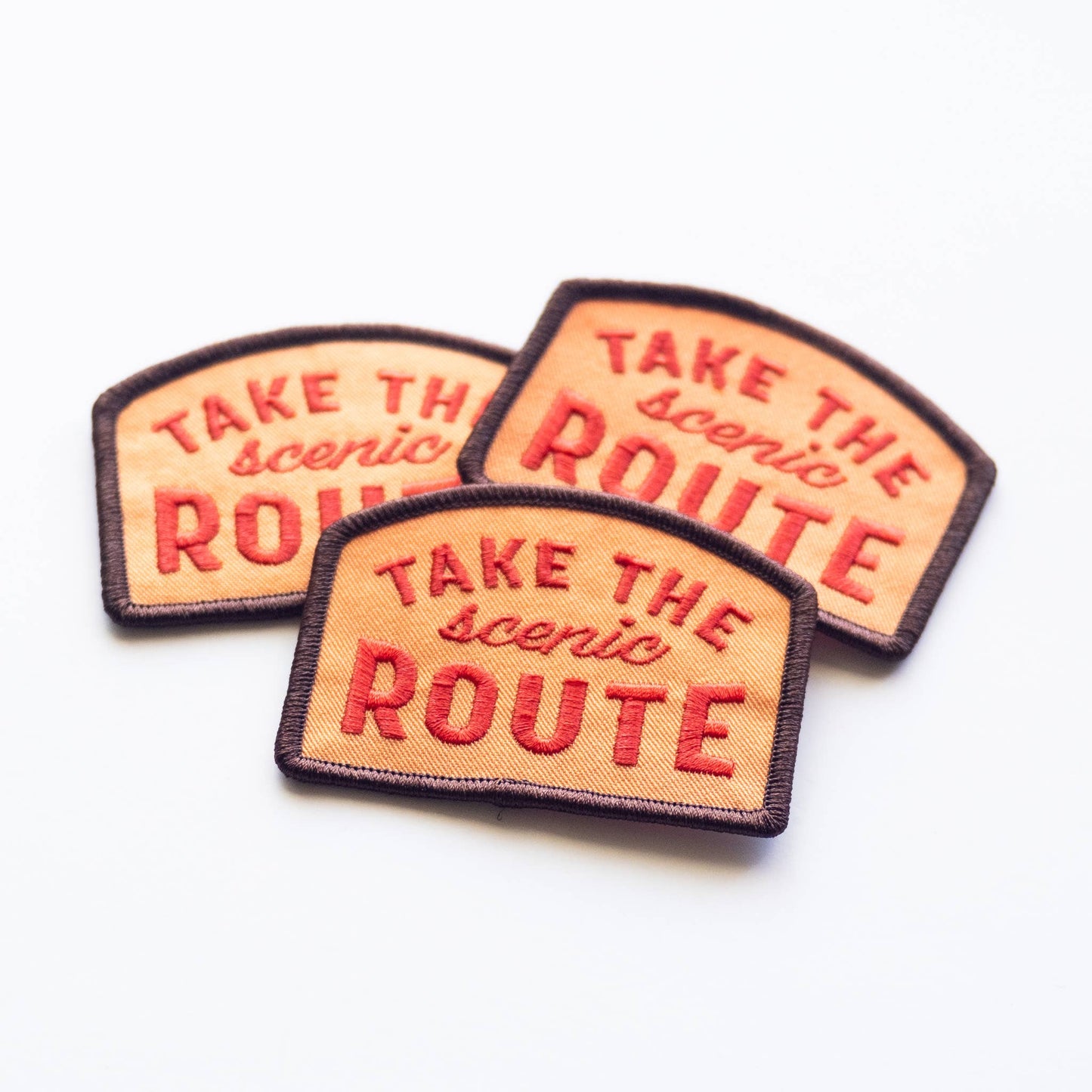 Union Made - Take the Scenic Route Embroidered Iron on Patch: No
