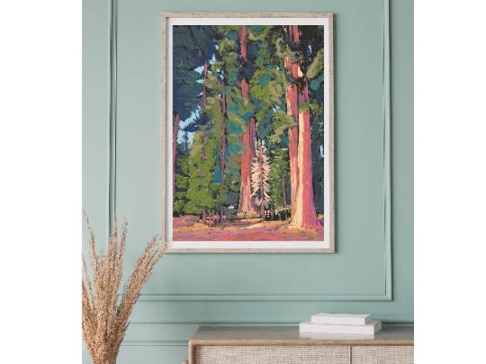 El Baker Art - California Redwood National Park Travel Print: 11x14