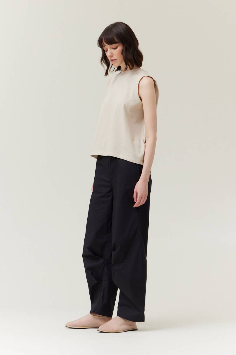 Grade & Gather - 42078 - BACK FOLDED TSHIRT: OFF WHITE / Contemporary / SMALL