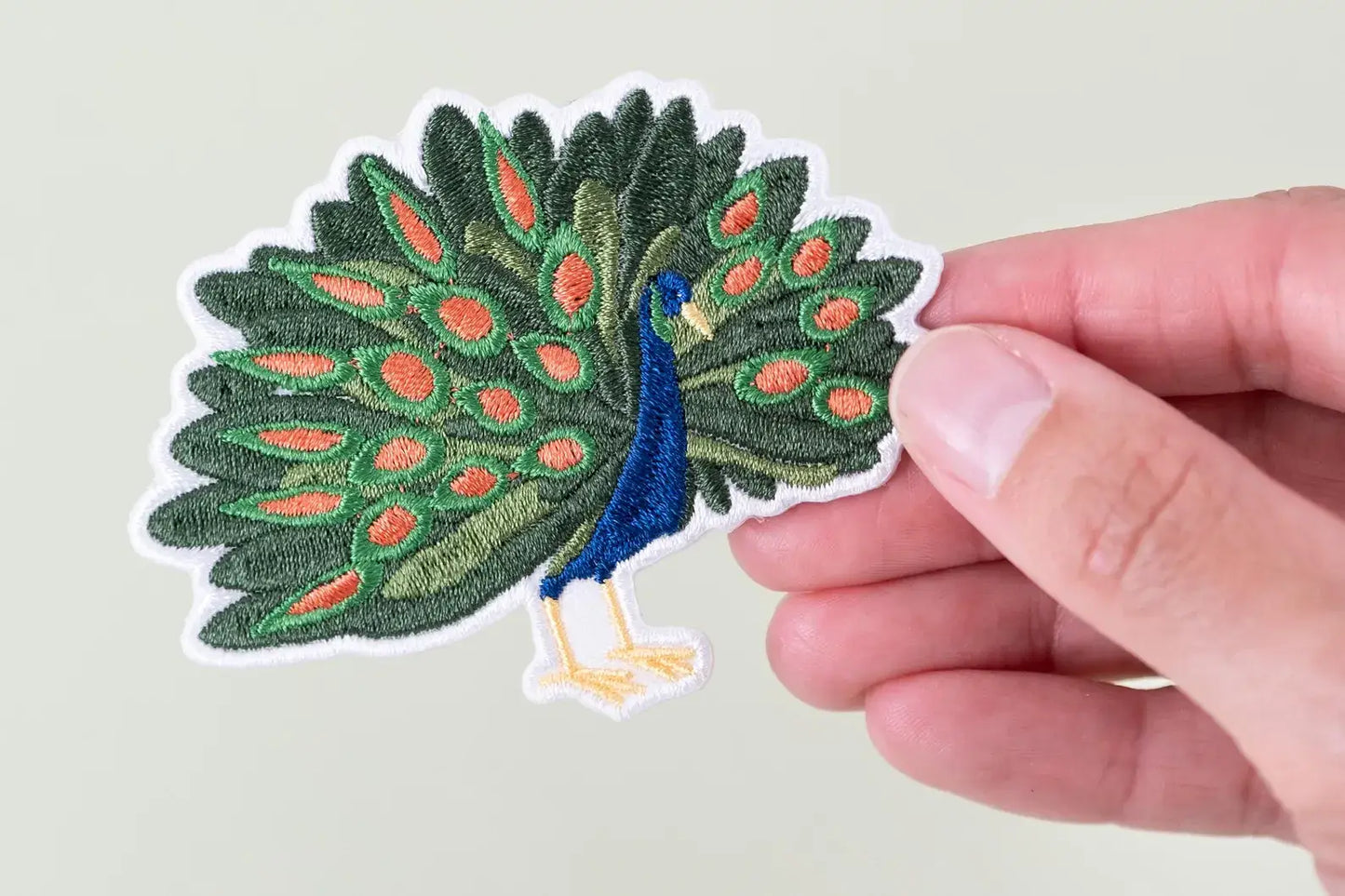 Field Trip Threads - Peacock Embroidered Iron On Patch Bird Feather Hats Jackets