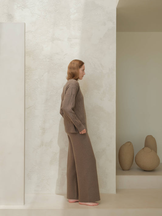 Lèmme - Cashmere blend wide-leg pants: Ceruleo / M