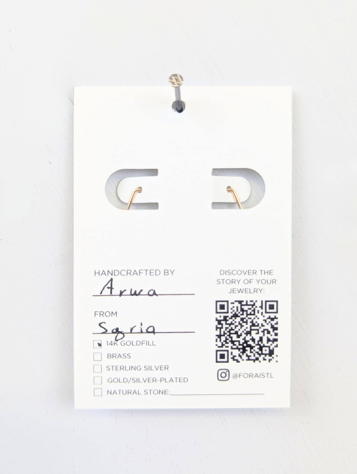 Forai - Half Moon Threader Hoop Earrings in 14 Karat Gold Filled