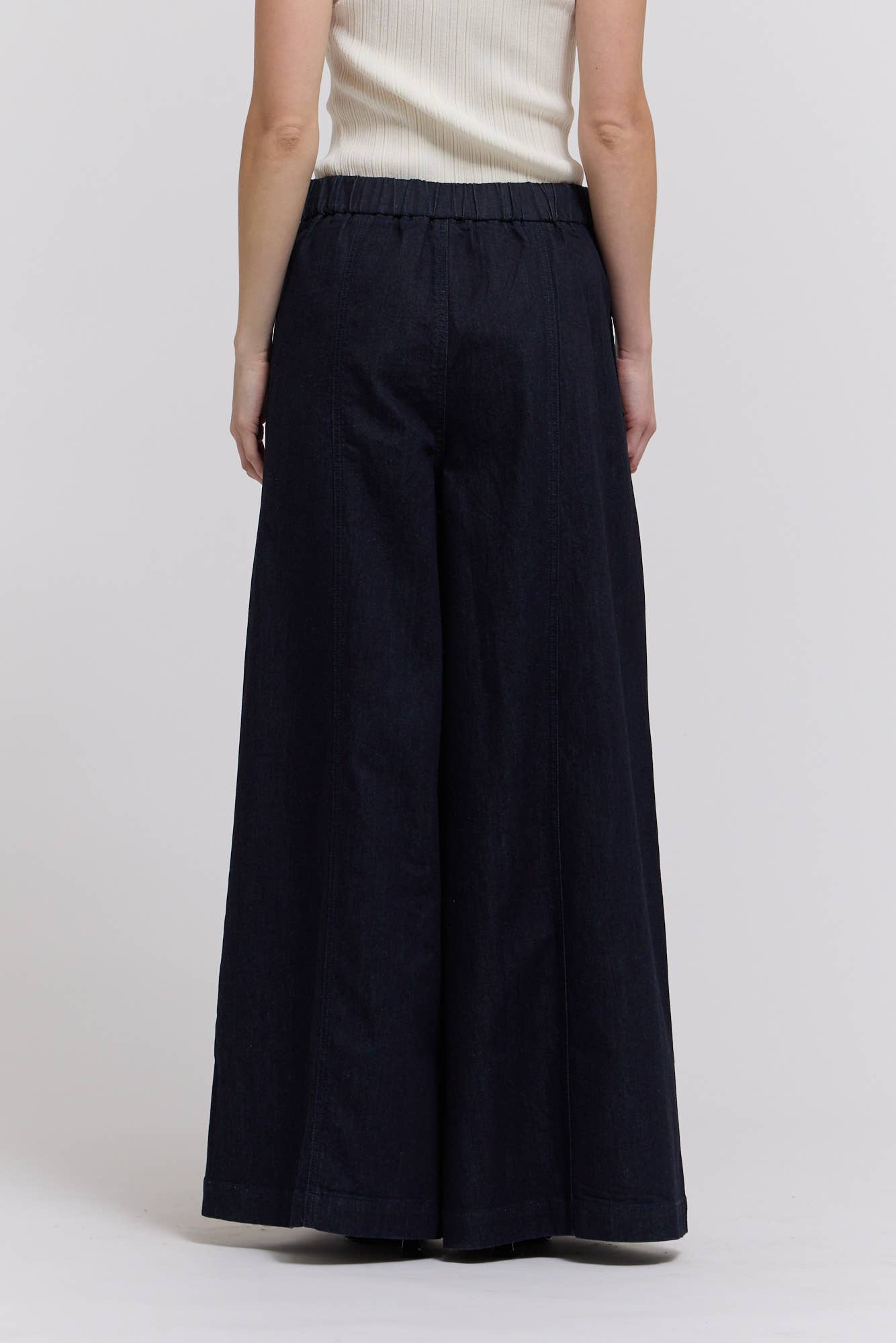 Grade & Gather - 50906BD - DENIM PANEL MAXI SKIRT: DEEP INDIGO / Contemporary / SMALL