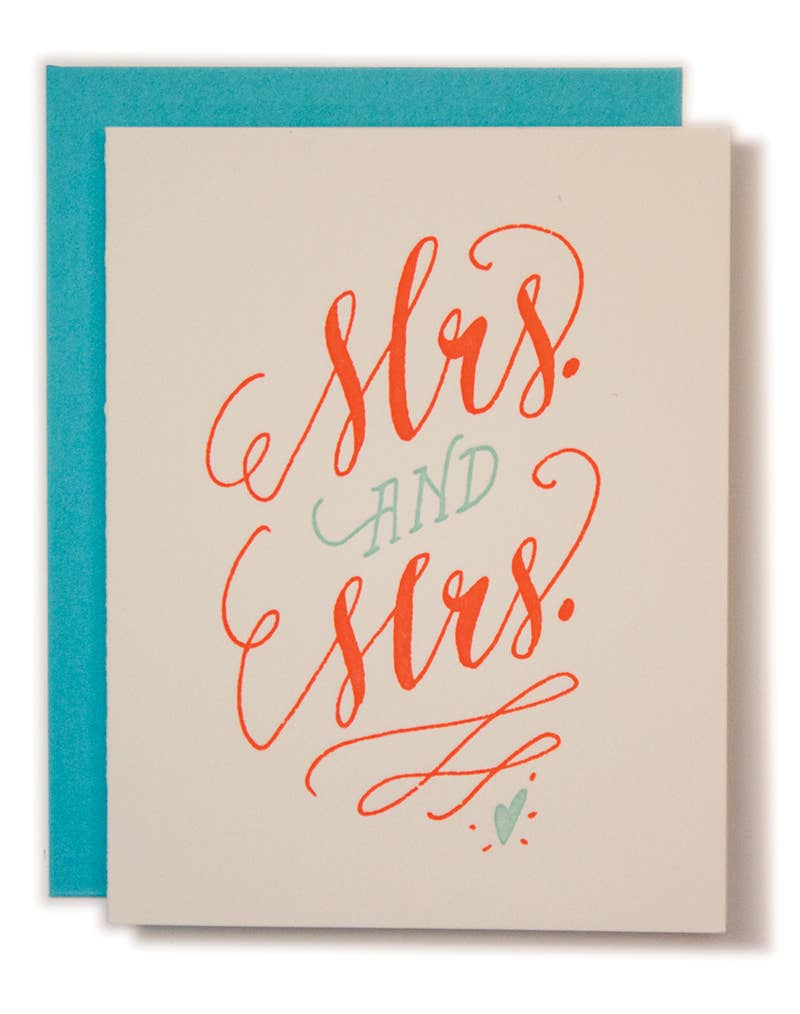Ladyfingers Letterpress - Mrs. And Mrs Wedding Card