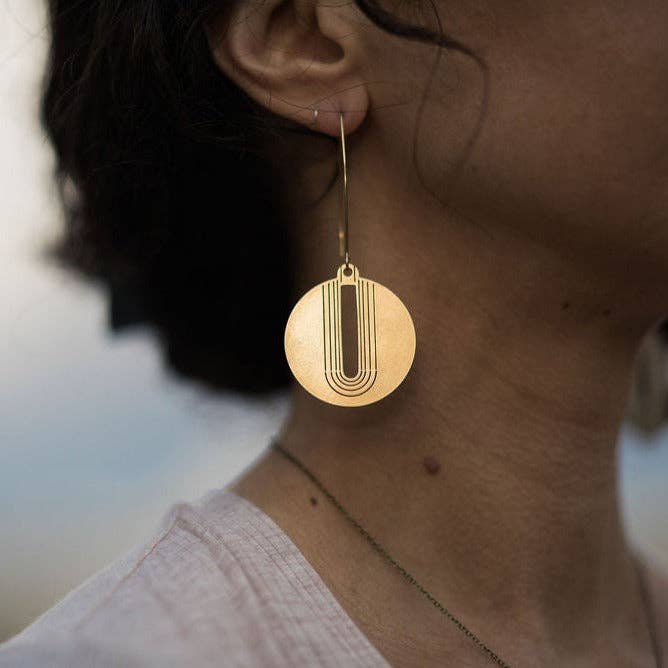 Modern Madini - Modern circle drop earring