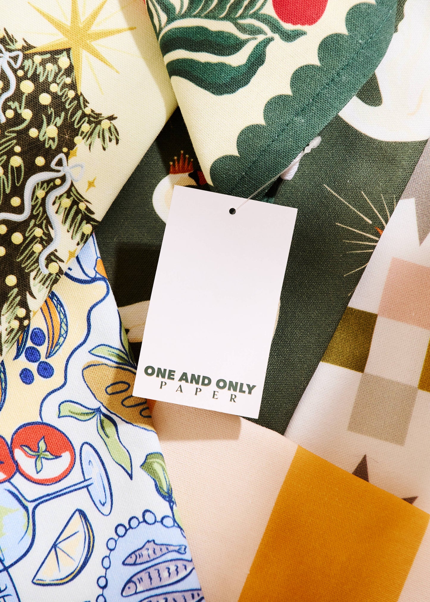 One & Only Paper - Celestial Swans Green Tea Towel