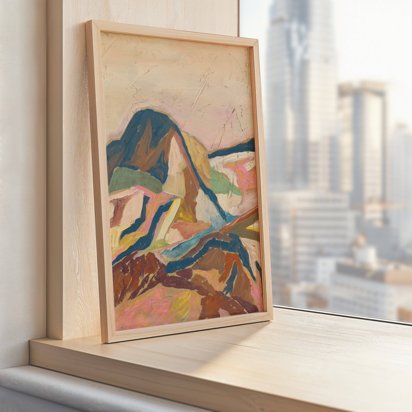 El Baker Art - Jewel Tones Mountain Southwest Abstract Art Print: Unframed, Giclee Paper Print Only / 11×14