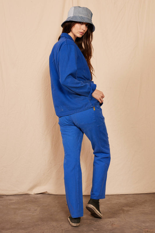 People Of Leisure - 1960's Reworked Vintage Cepovett Blue Bucatti Chore Coat: Medium