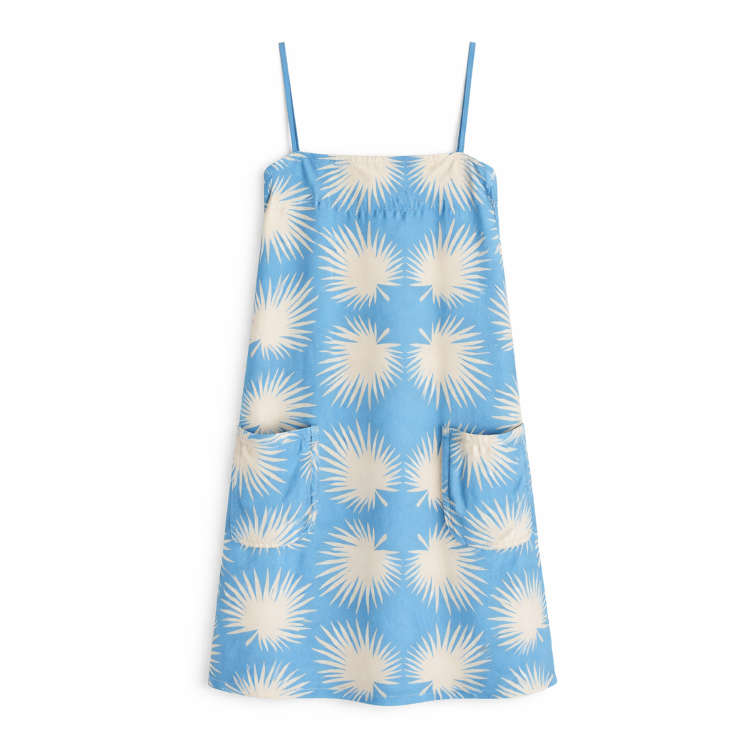 Sunshine Tienda - Blue Palm Geo Grotto Dress: XS