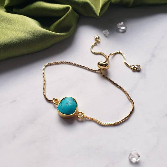 Dreamers of Dreams - Turquoise + Chain Slide Bracelet
