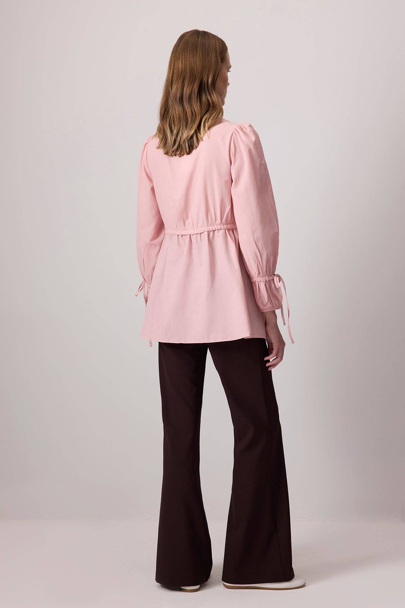 Touché Privé - Gathered Poplin Tie-Waist Tunic - Cotton Blend: Açık Pembe / 36