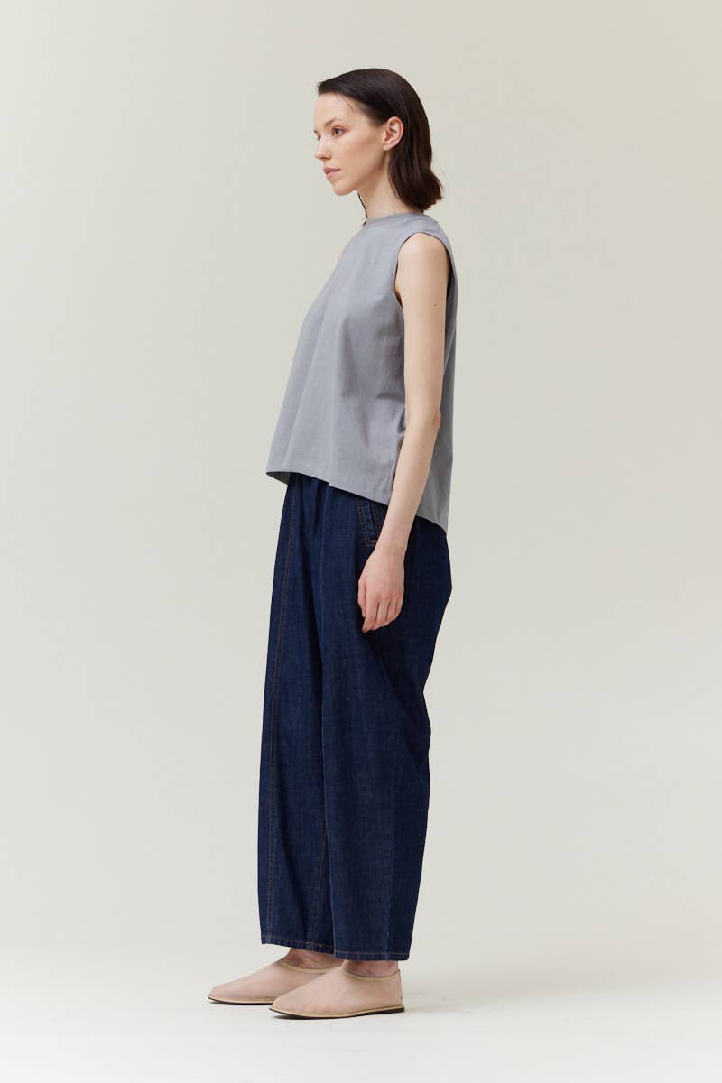 Grade & Gather - 42078 - BACK FOLDED TSHIRT: OFF WHITE / Contemporary / SMALL