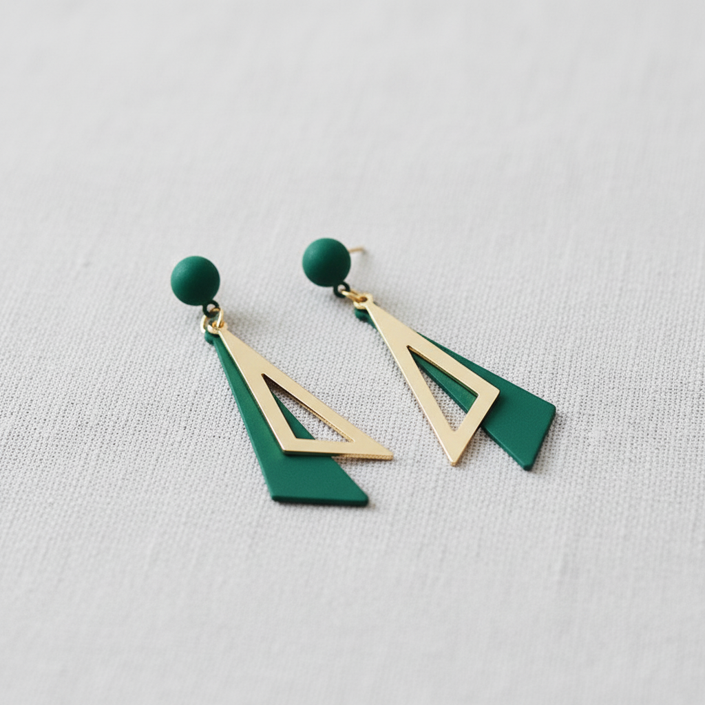 paperln - Geometric Triangle Drop Earrings