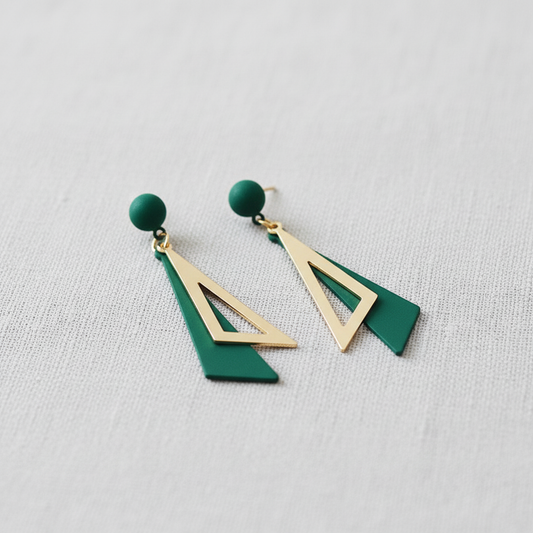 paperln - Geometric Triangle Drop Earrings