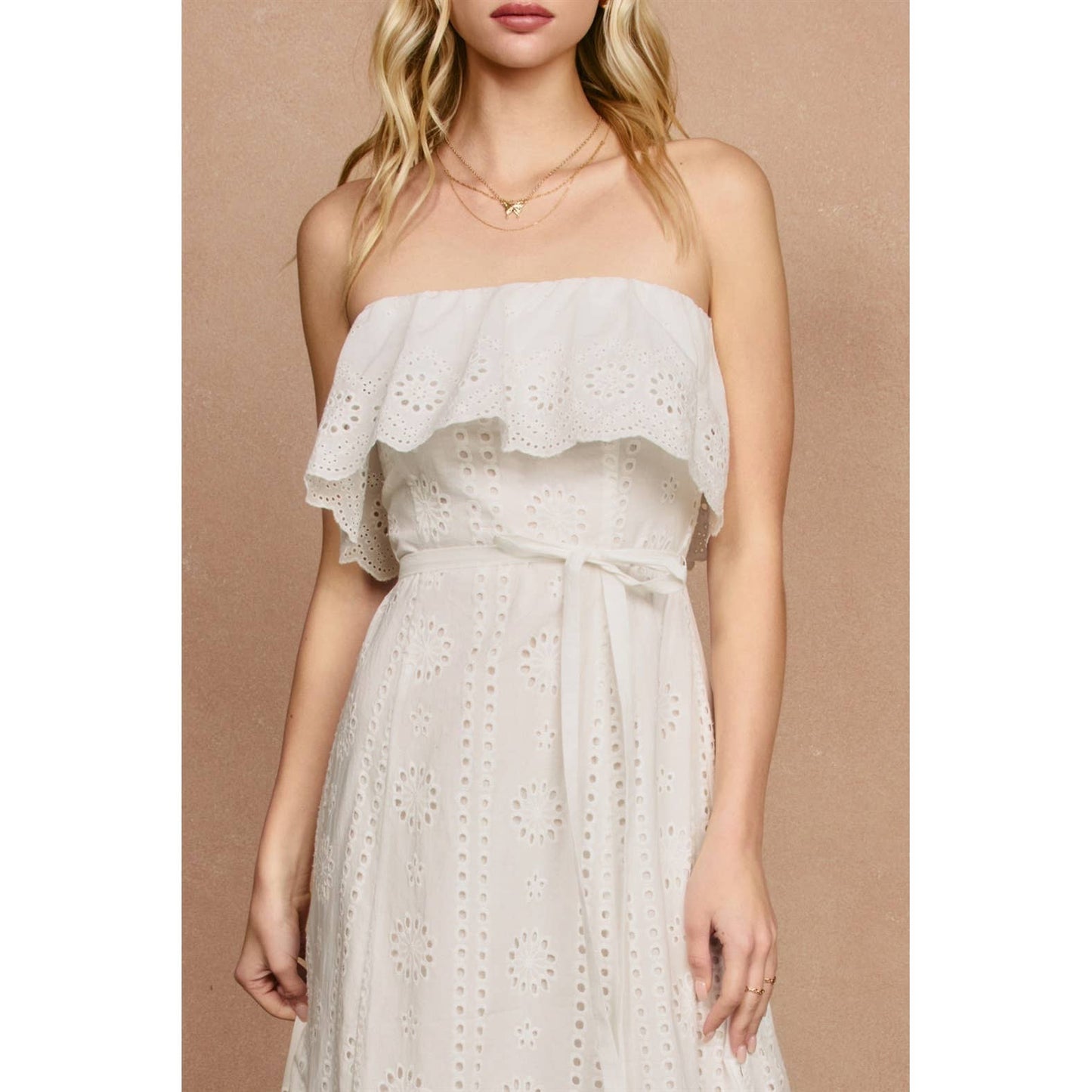 Dress Forum - Stolen Moments Folderover Strapless Maxi Dress: IVORY / S-M-L(2-2-2)