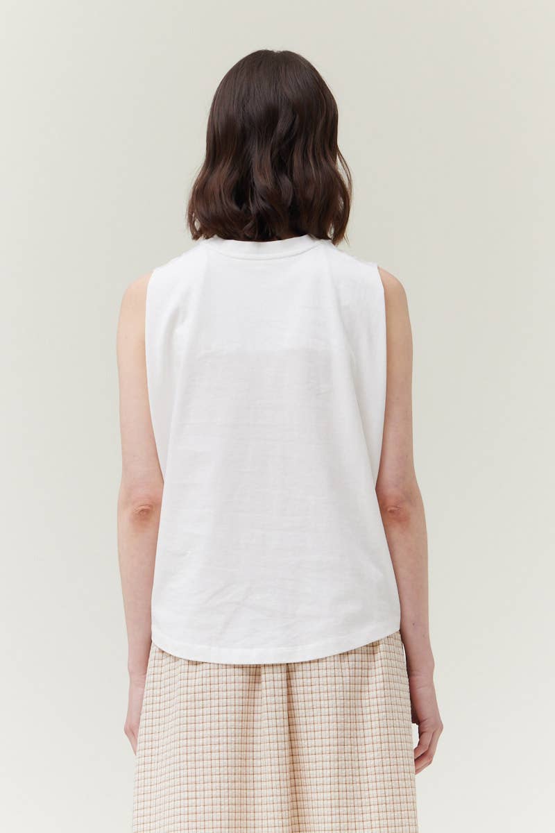 Grade & Gather - 42078 - BACK FOLDED TSHIRT: OFF WHITE / Contemporary / SMALL
