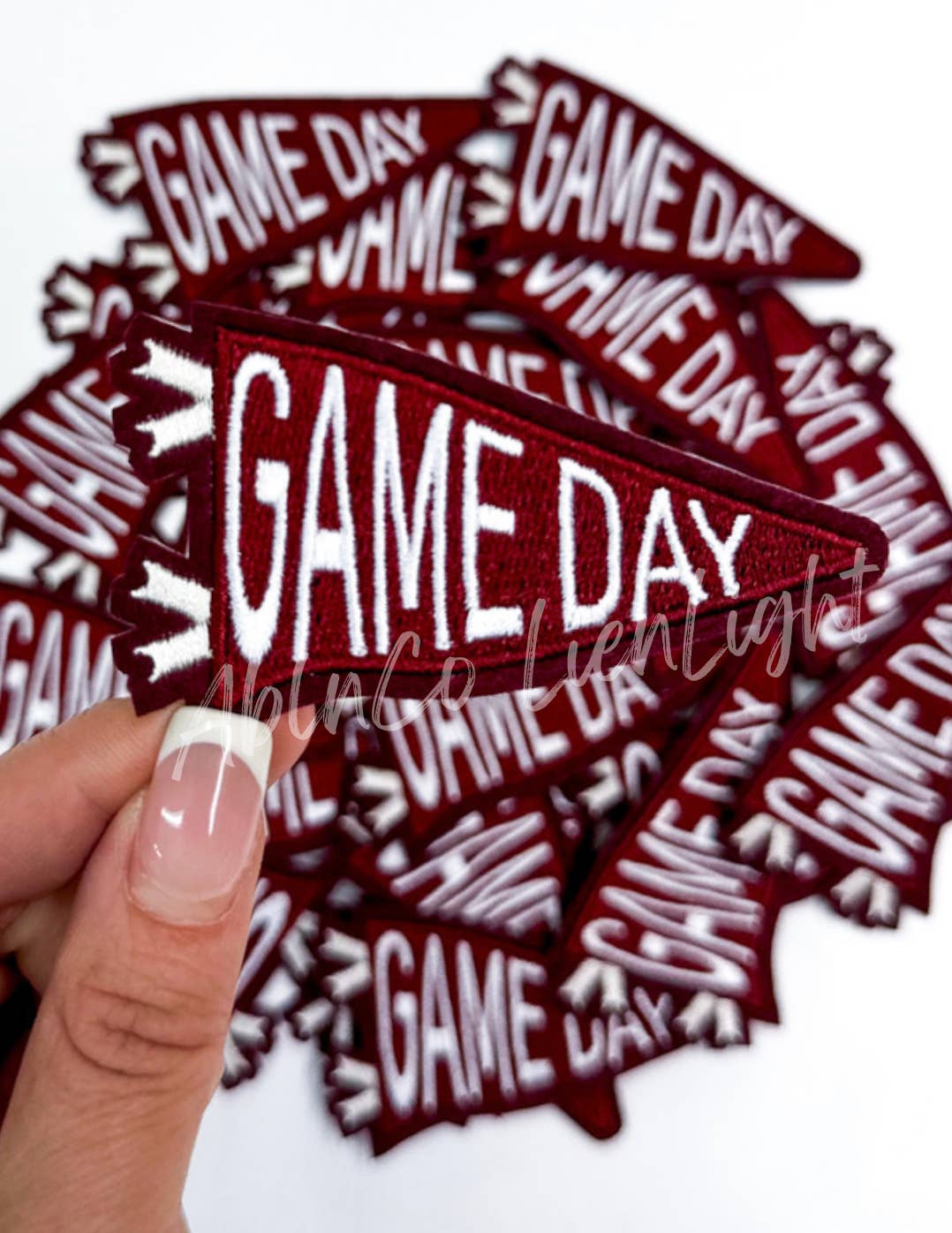 ABLNco - Trucker hat patches 3” maroon game day flag patch iron on