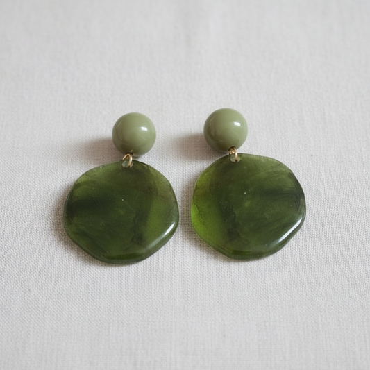 paperln - Vintage Resin Irregular Circle Stud Earrings