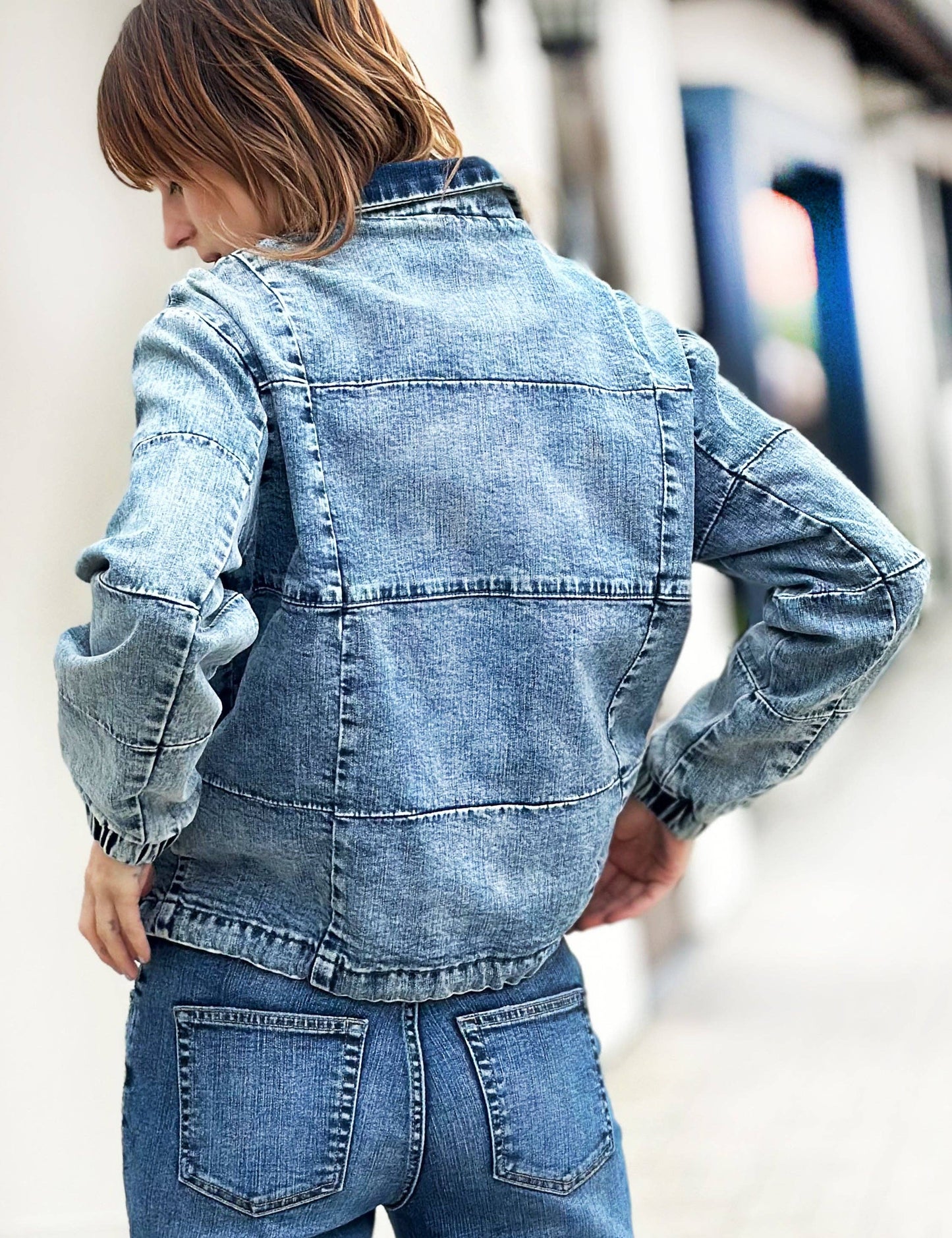 WASH LAB - Puff Adder Jacket: Washed Blue / M