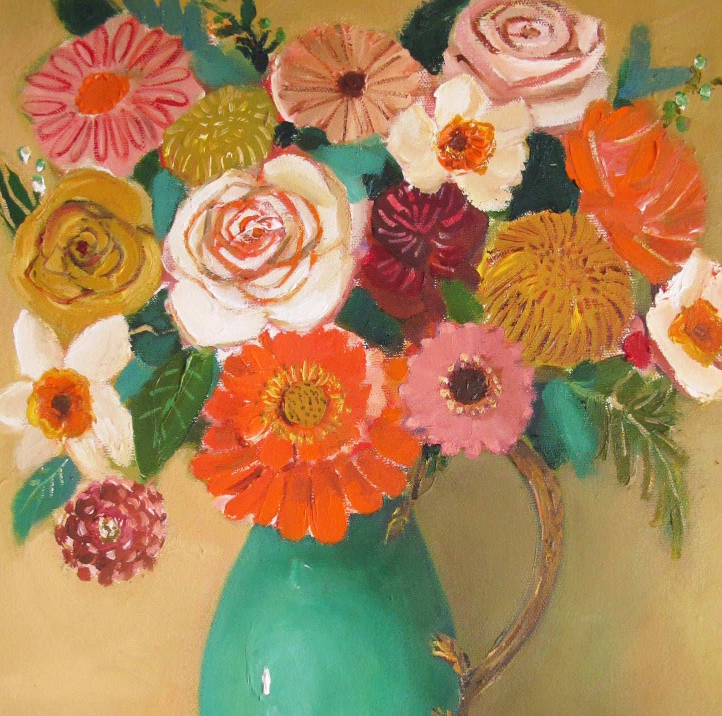 JANET HILL STUDIO - Wheat Roses Art Print - 8.5" X 11"