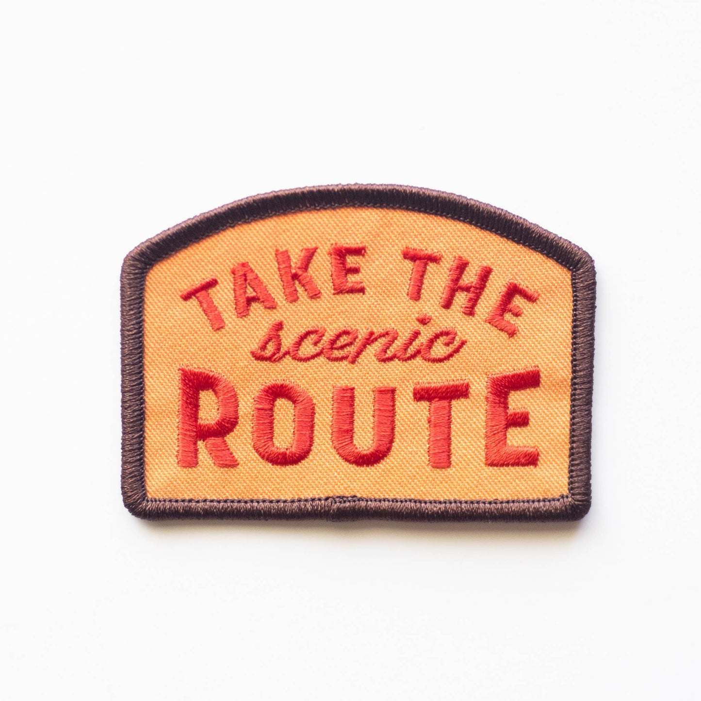 Union Made - Take the Scenic Route Embroidered Iron on Patch: No