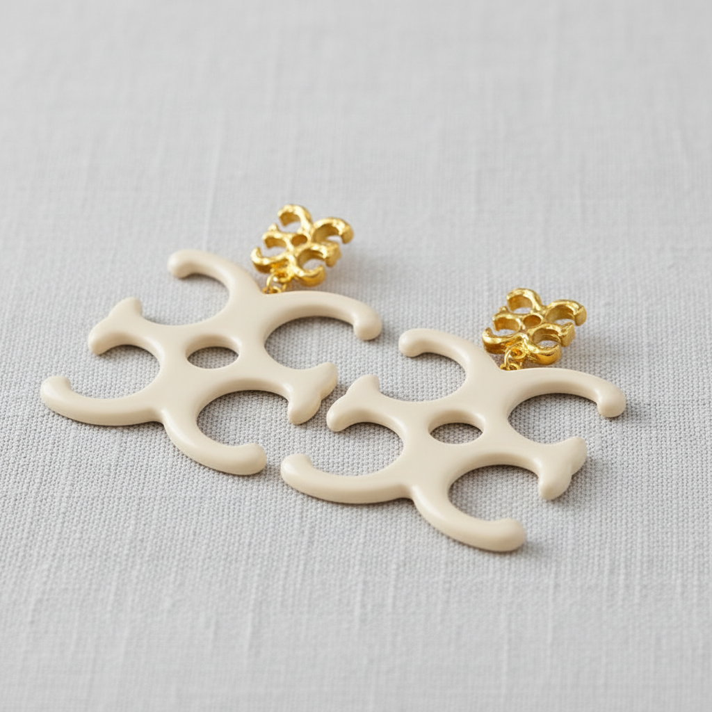 paperln - Resin Geometric Silver Drop Earrings