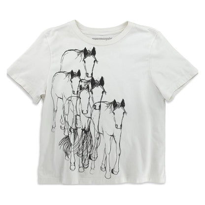 Supermaggie @ Faire - Horses Gwenn Heavyweight Tee: Off Black / Md
