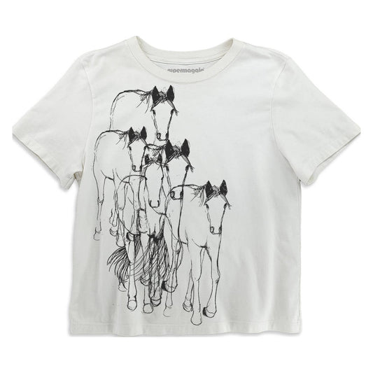 Supermaggie @ Faire - Horses Gwenn Heavyweight Tee: Off Black / Lg