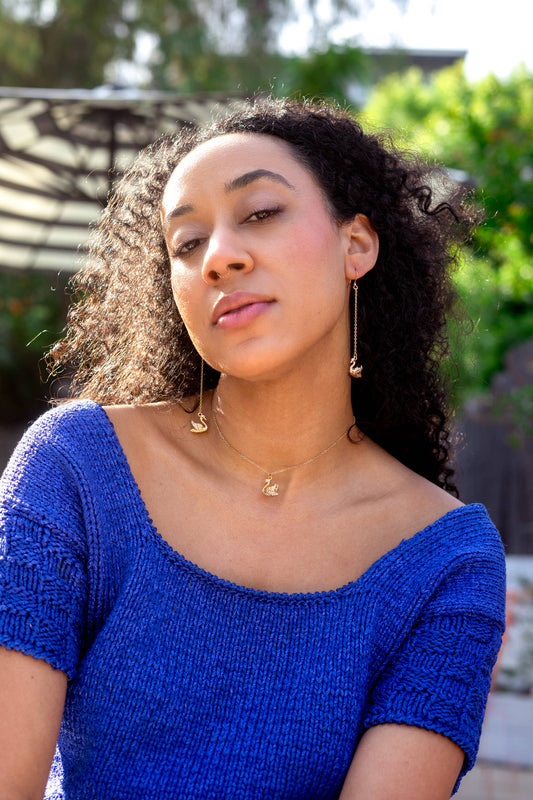 Peter and June - Swan Lake Necklace - 18K Gold Plated / Silver Rhodium Plated: Gold Plated