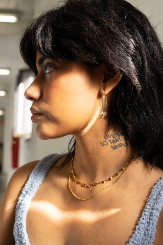 Peter and June - Lita Safety Pin Hoops - 18K Gold Plated