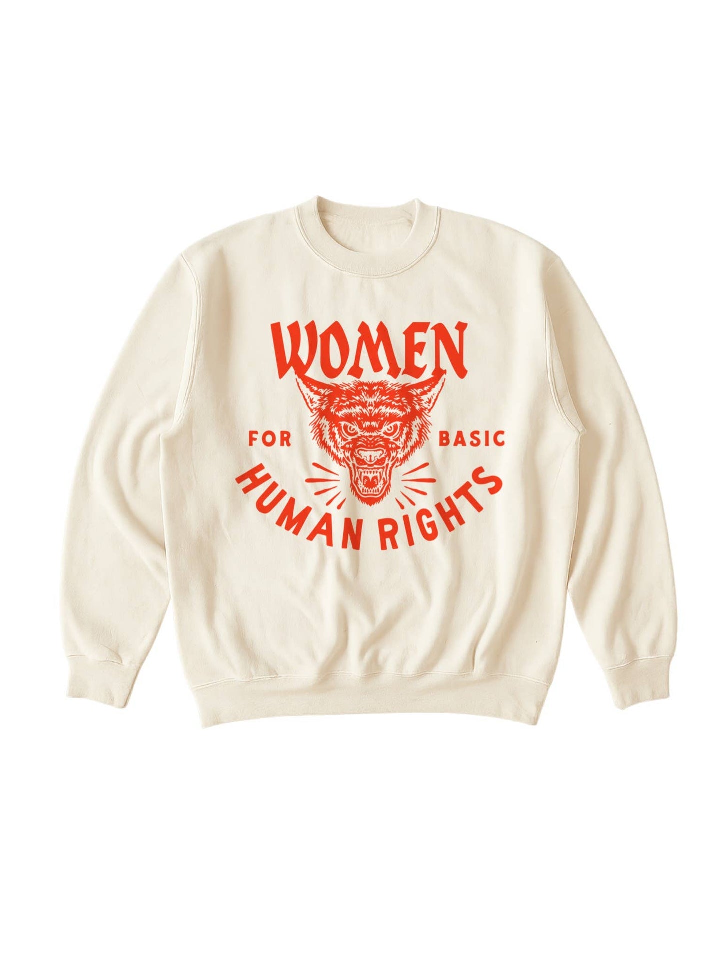 WE THE BABES - Women for basic human rights Graphic Sweatshirt - Ivory: L