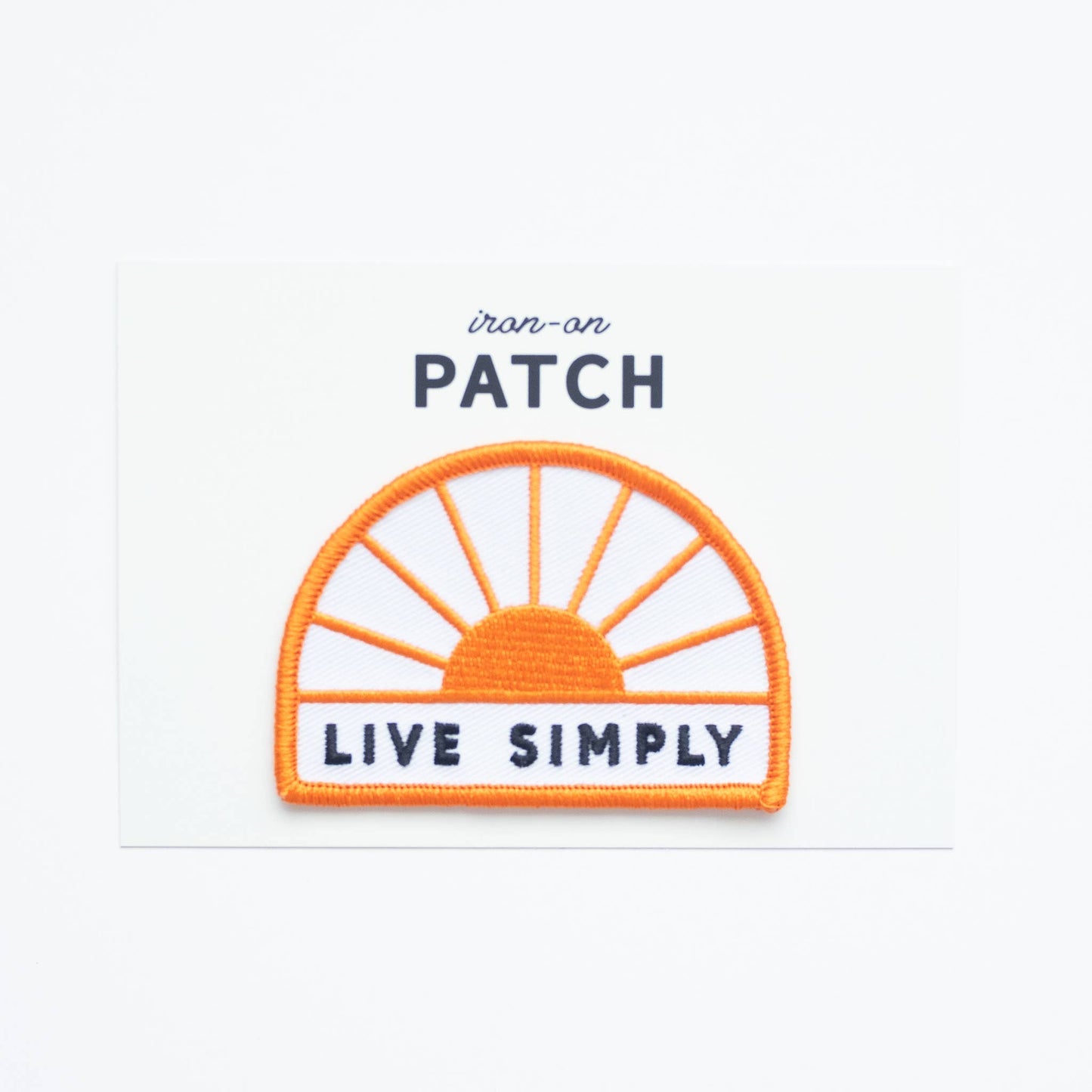 Union Made - Live Simply Sun Embroidered Iron on Patch: Yes
