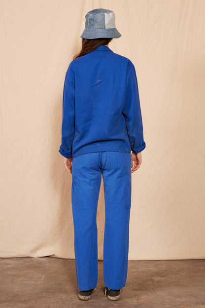 People Of Leisure - 1960's Reworked Vintage Cepovett Blue Bucatti Chore Coat: Medium