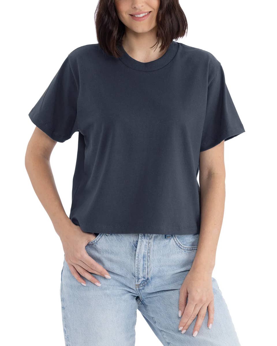 Go To Devil - Wander Womens Heavyweight High Waist Boxy Tee: Mushroom / Lg