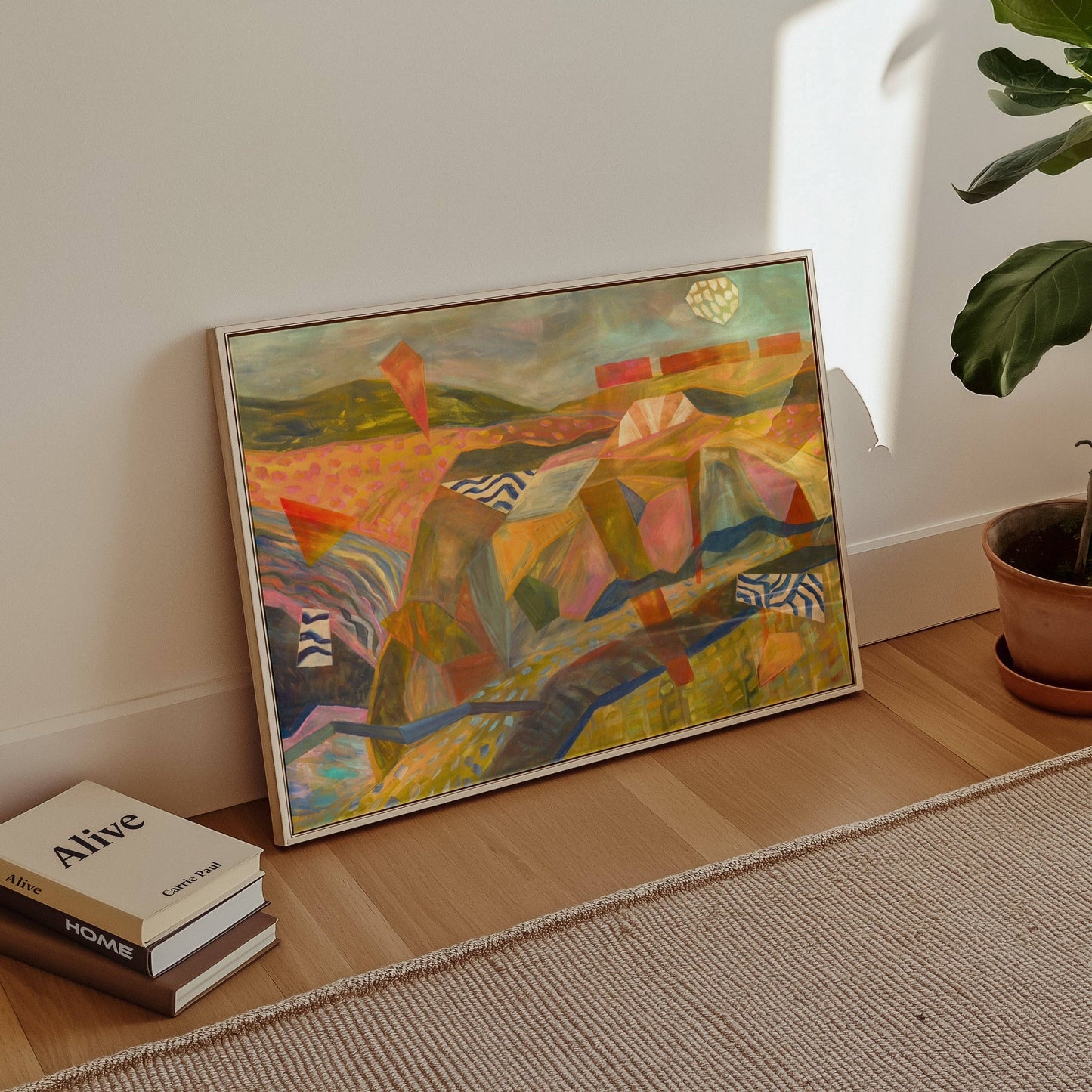 El Baker Art - Midcentury Abstract Desert Landscape Art Print: Unframed, Giclee Paper Print Only / 12×16