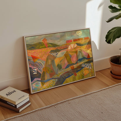 El Baker Art - Midcentury Abstract Desert Landscape Art Print: Unframed, Giclee Paper Print Only / 12×16