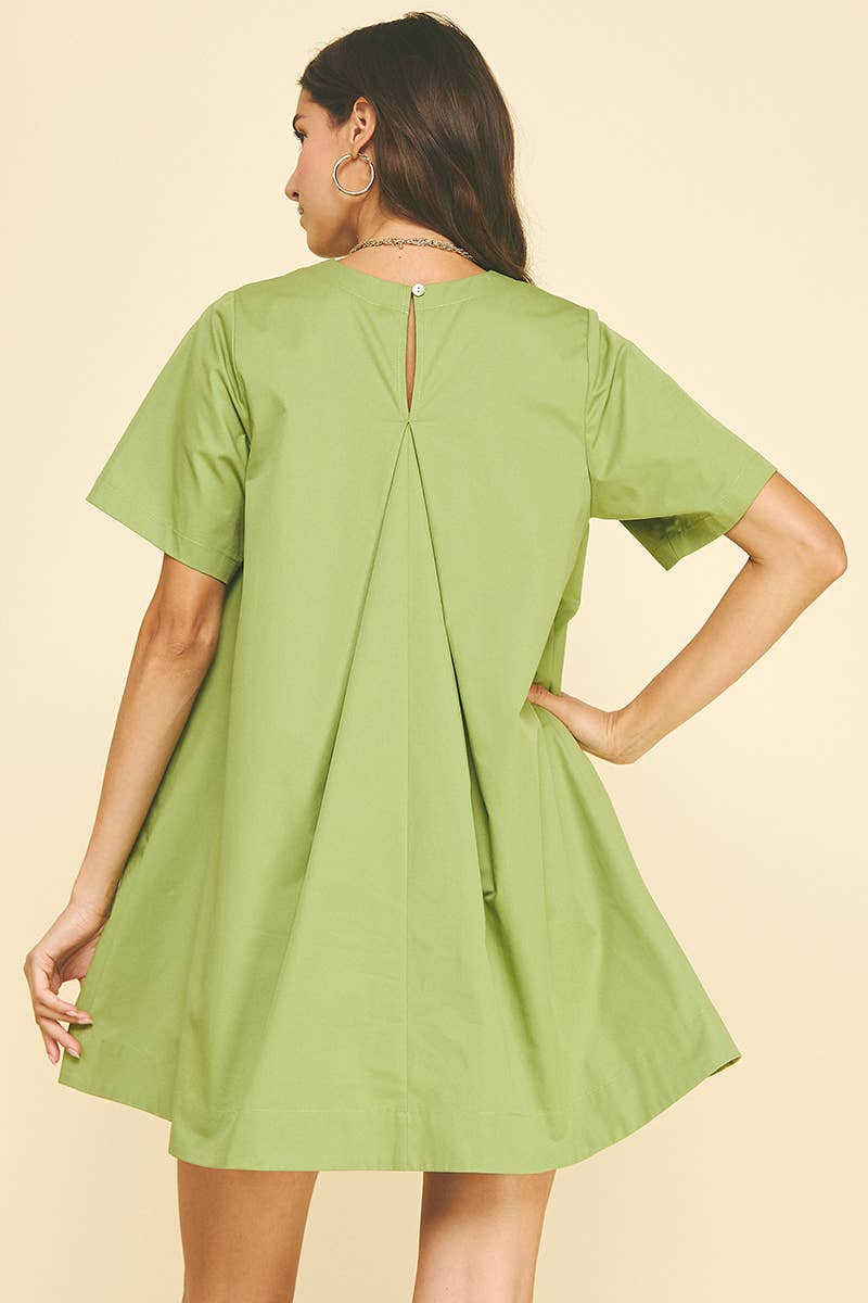 PINCH - TUNIC MINI DRESS WITH TUCKED DETAIL AT BACK - 6756D: DEEP NAVY / M