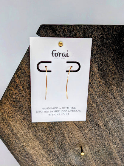 Forai - Qasioun Minimalist Mini-Threader Earrings in 14k Gold Fill