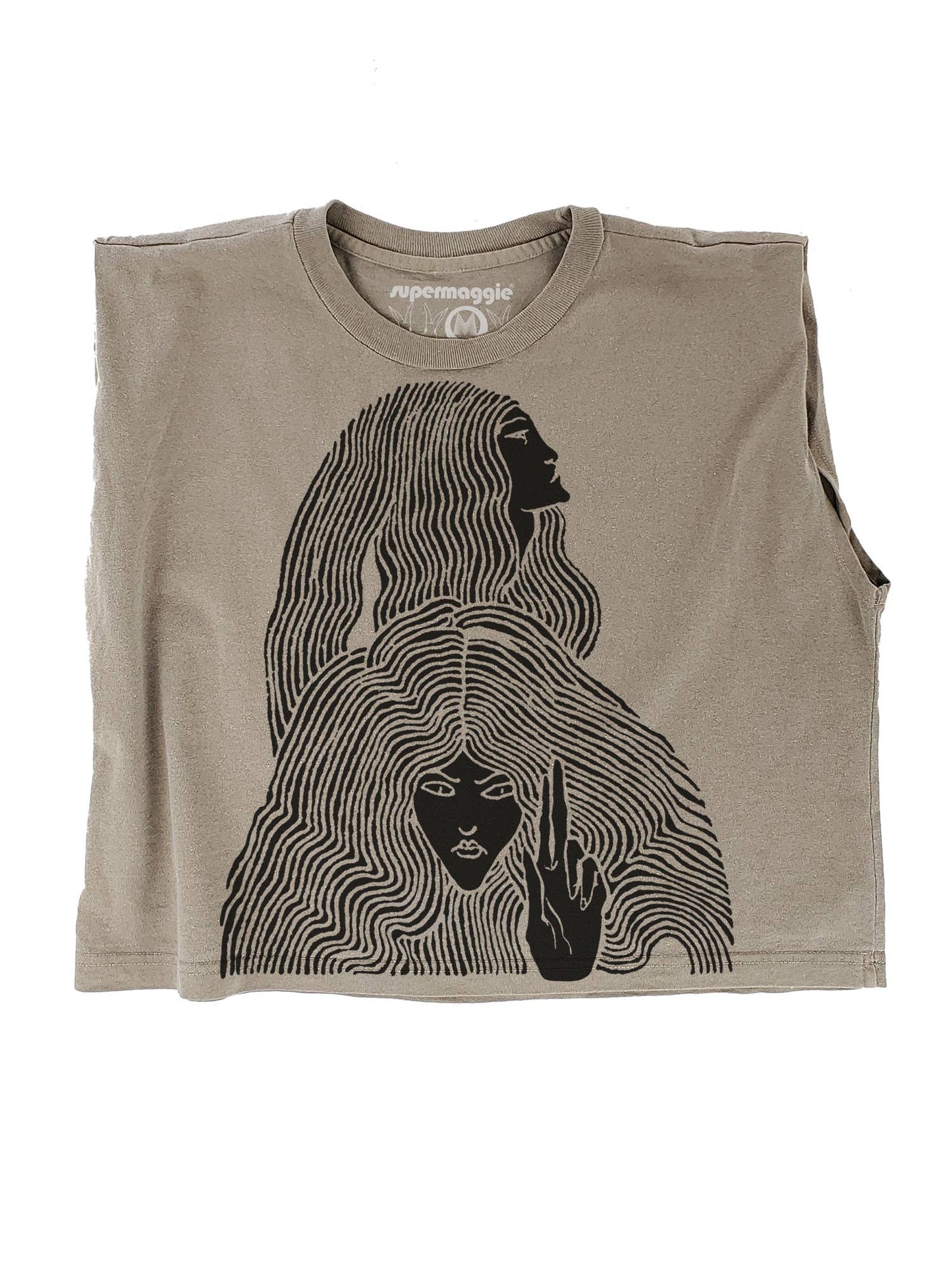 Supermaggie @ Faire - Witches Maisie Heavyweight Muscle Tee: Off Black / Lg