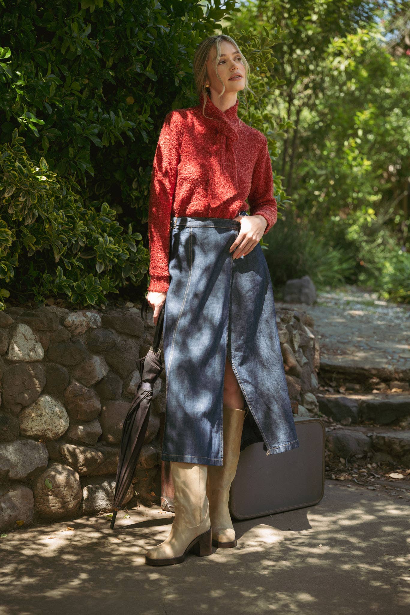 &MERCI - TYING NECK SWEATER CARDIGAN MSW11027: Black / M