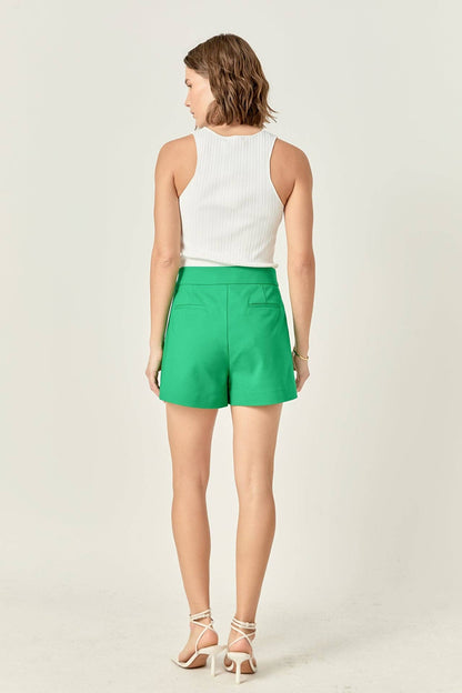 English Factory - High Waisted Mini Shorts: IVORY / L
