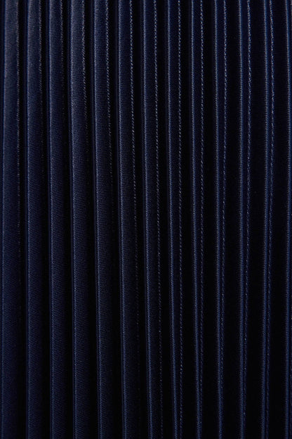 Touché Privé - PLEATED SKIRT - MAXI LENGTH, HIGH WAIST: Navy Blue / Standart