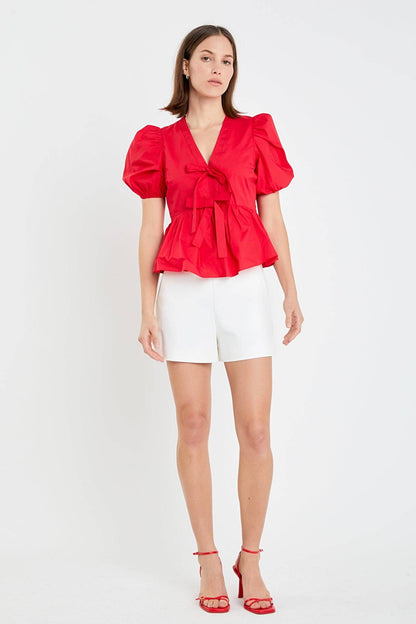 English Factory - High Waisted Mini Shorts: IVORY / M