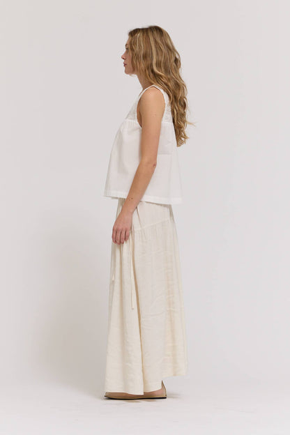 Grade & Gather - 42218 - V-NECK EYELET TANK: ATLANTIC / Contemporary / MEDIUM
